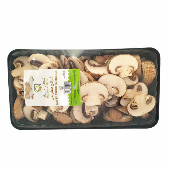 Sliced Omani brown mushrooms, one pack