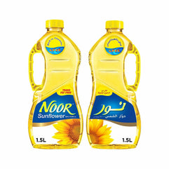 زيت دوار الشمس من نور، عبوتان × 1.5 لتر